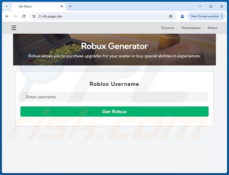 Fake Robux-generator website (sample 2)