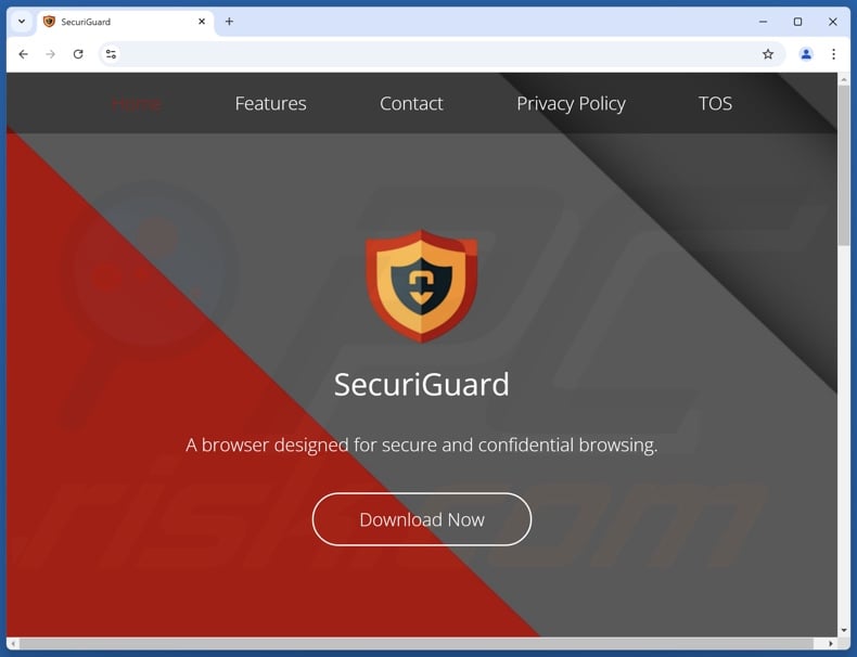 Website used to promote SecuriGuard PUA