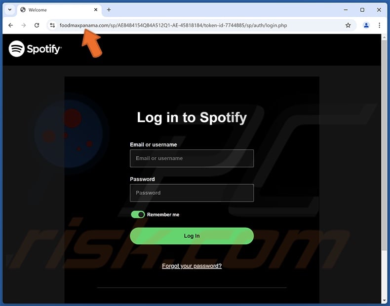 Spotify Subscription Update scam email promoted phishing site