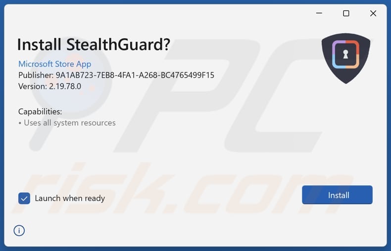 StealthGuard PUA installation setup