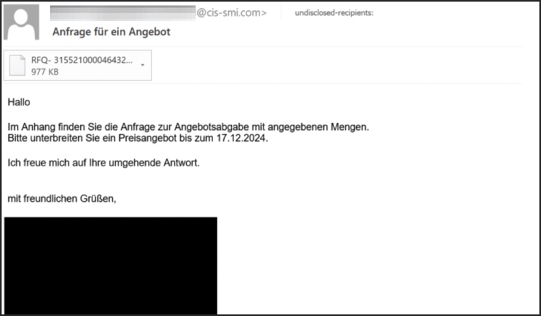 Maspam distributing TorNet malware (German language variant)