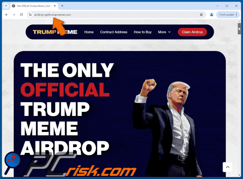 Appearance of $TRUMP Airdrop scam