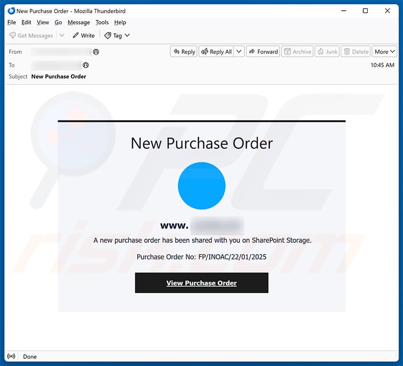 New Purchase Order email scam (2025-01-22)