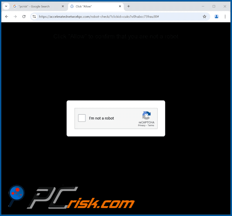 acceleratednetworkpc[.]com website appearance (GIF)