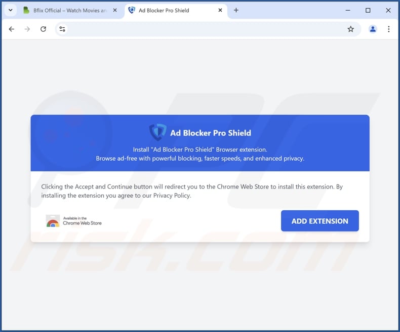 Website promoting Ad Blocker Pro Shield adware