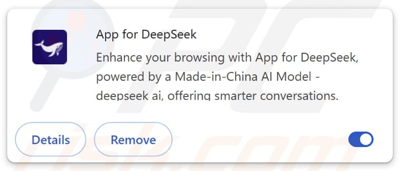 App for DeepSeek adware