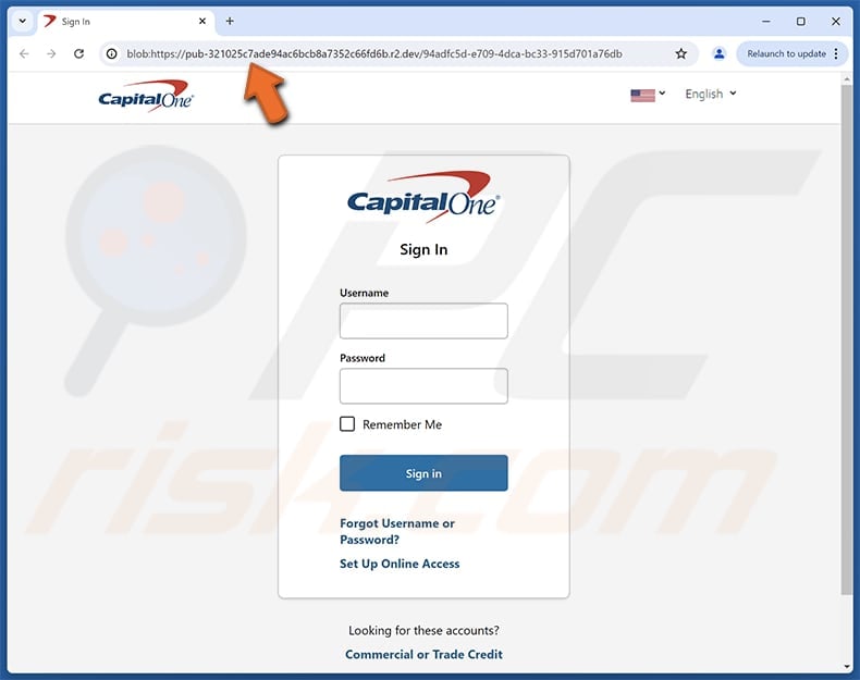 Capital One - Account Restricted Email Scam fake website