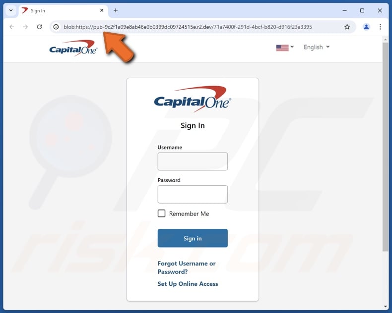 Capital One - Card Purchase Is Under Review scam email promoted phishing site