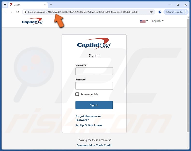 Capital One - Card Restricted scam email promoted phishing site