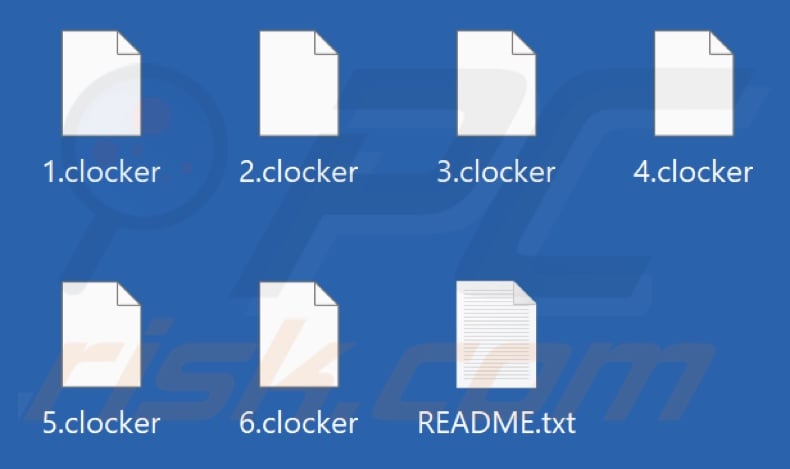 Files encrypted by CipherLocker ransomware (.clocker extension)