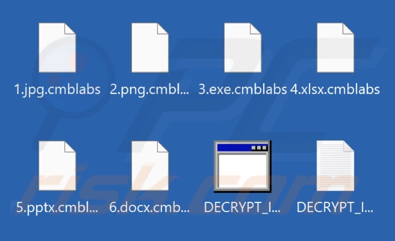 Files encrypted by CmbLabs ransomware (.cmblabs extension)