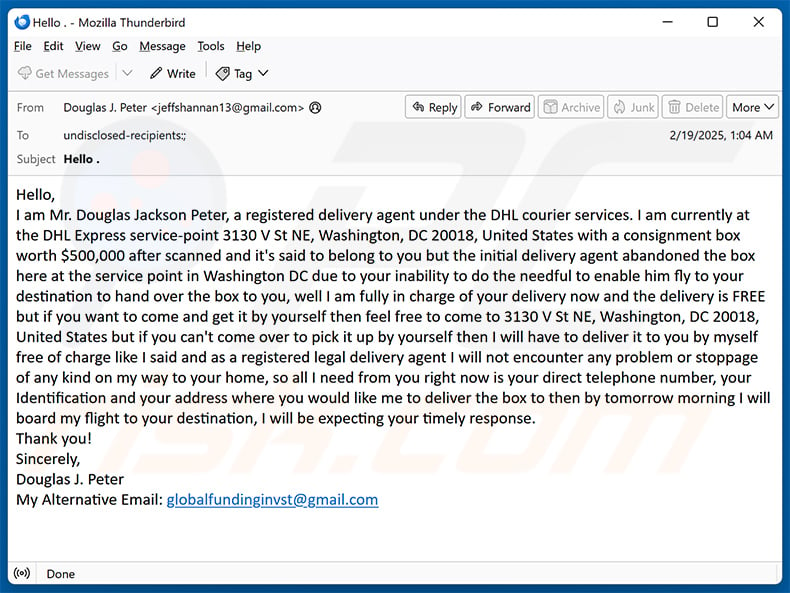 Consignment Box email scam (2025-02-21)