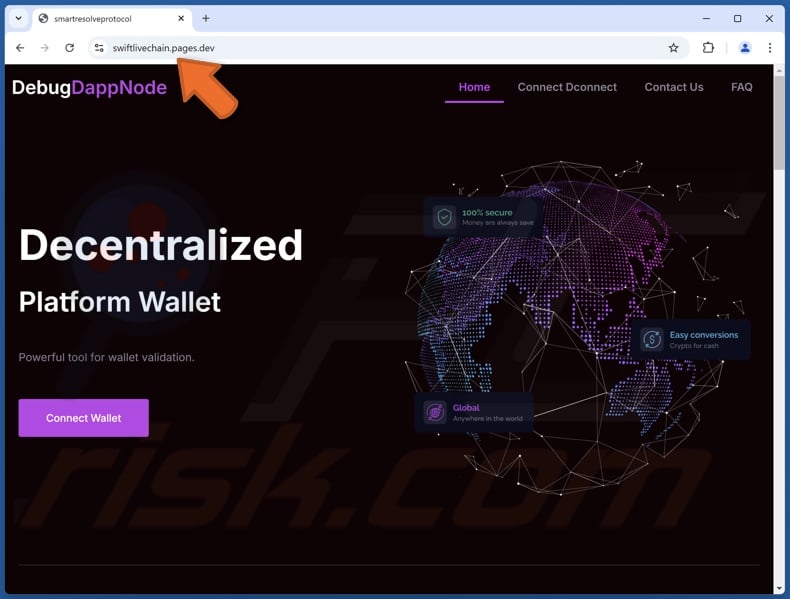 DebugDappNode Wallet Connection scam