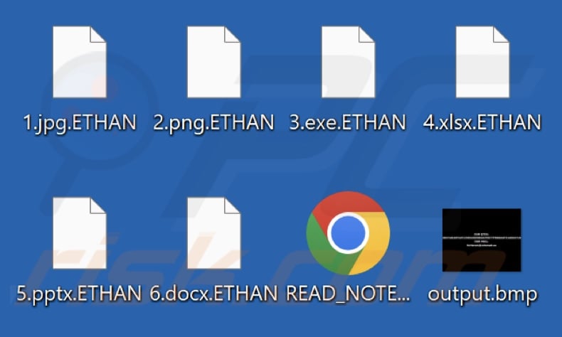 Files encrypted by ETHAN ransomware (.ETHAN extension)