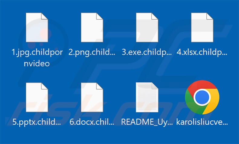 Files encrypted by Evidence Of Child Pornography ransomware (.childpornvideo extension)