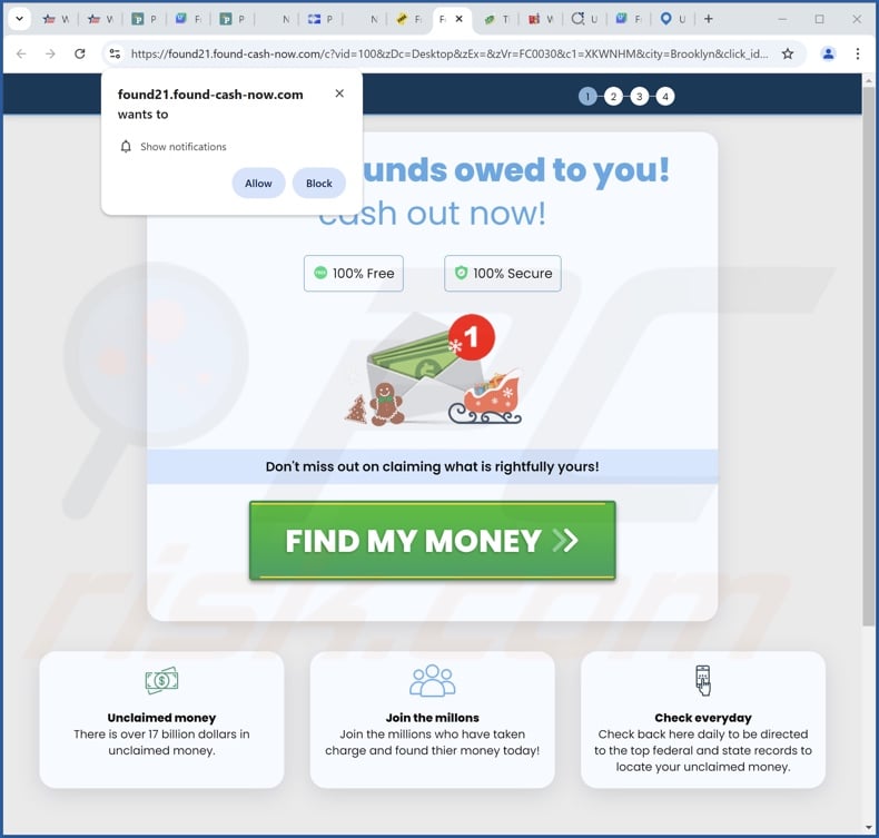 found-cash-now[.]com pop-up redirects