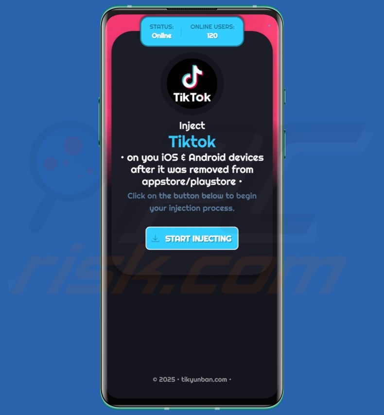 Inject TikTok Android scam