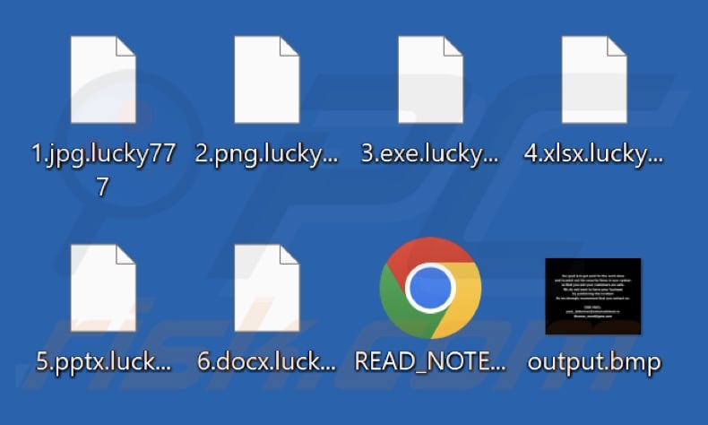 Files encrypted by Lucky (MedusaLocker) ransomware (.lucky777 extension)