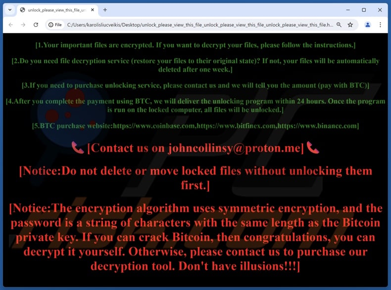 NailaoLocker ransomware ransom note