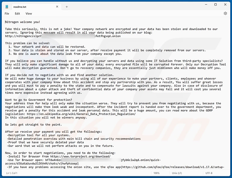 Nitrogen ransom note (2025-02-11)