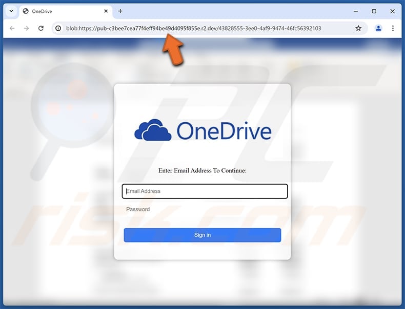 OneDrive - Encrypted EFT Document Email Scam phishing site