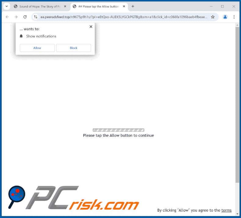 peeradsfeed[.]top website appearance (GIF)