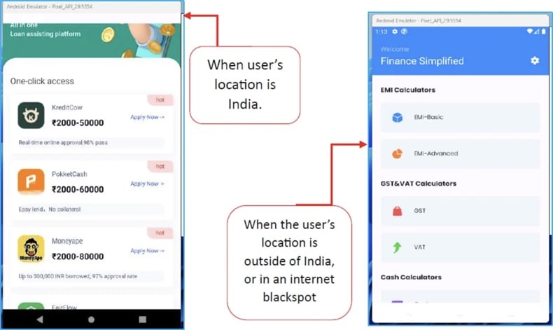 SpyLend malware appearance changes based on location (image source – cyfirma)