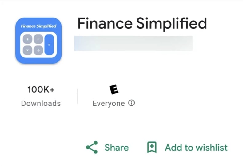 SpyLend malware disguised as Finance Simplified app on Google Play (image source – BleepingComputer)