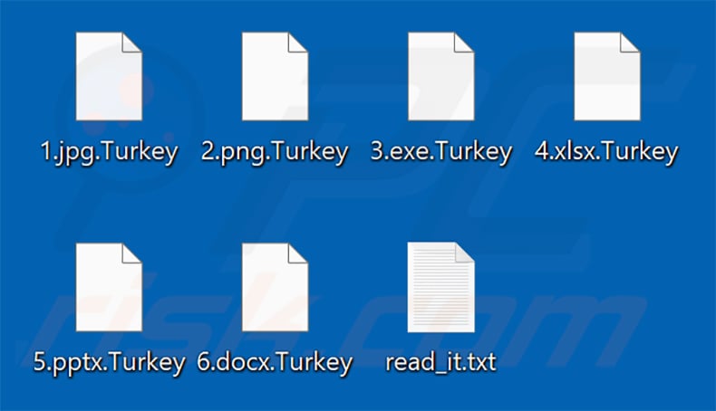 Turkey ransomware encrypted files (.Turkey extension)