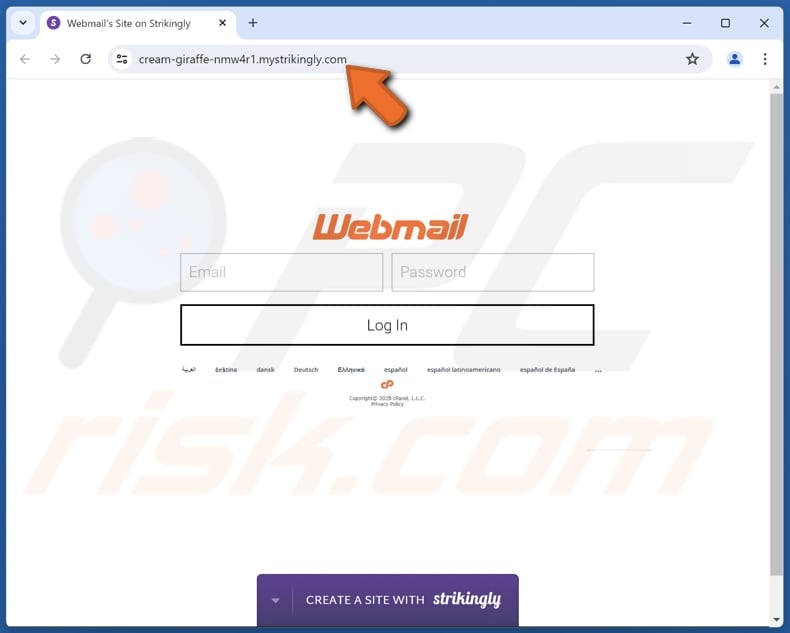 Update Your Webmail Account Settings Email Scam phishing website