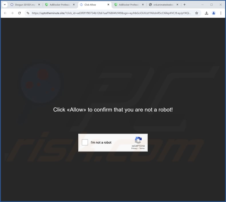 uptotheminute[.]site pop-up redirects