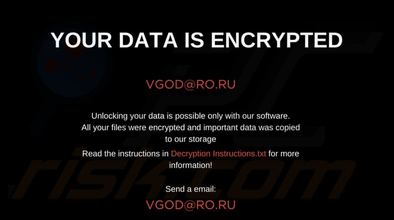 Vgod ransomware wallpaper