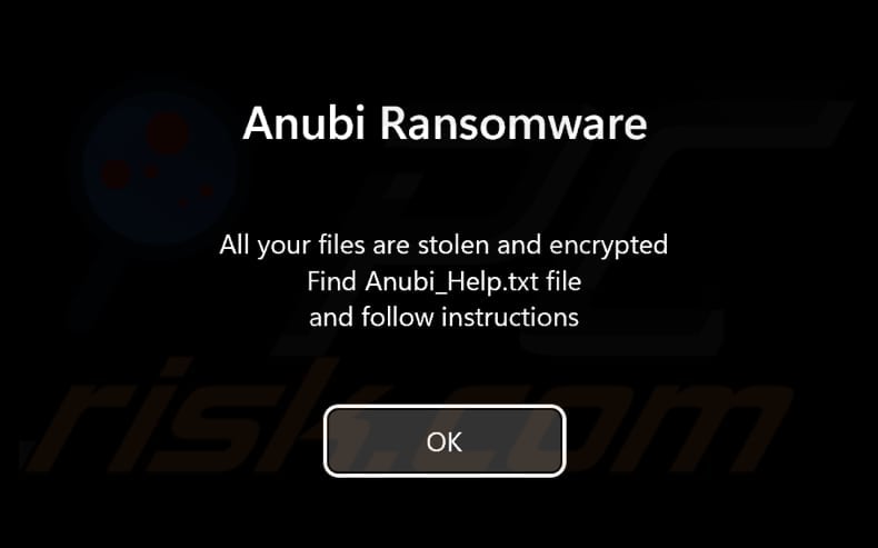 Anubi ransomware pre-login screen