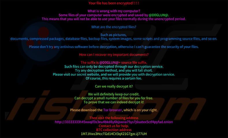 D0glun ransomware desktop wallpaper (2025-03-12)