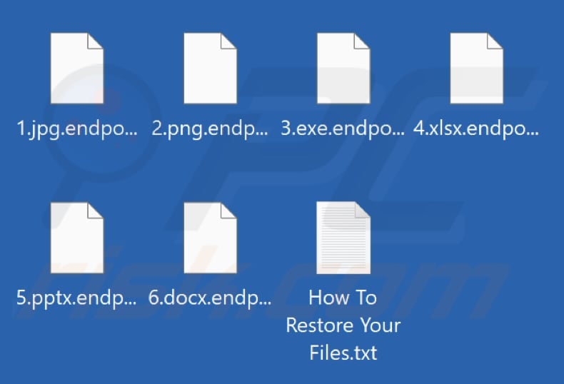 Files encrypted by EndPoint ransomware (.endpoint extension)