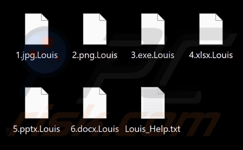 Files encrypted by Louis ransomware (.Louis extension)