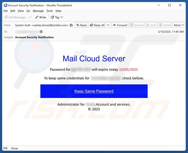 Mail Cloud Server email spam campaign