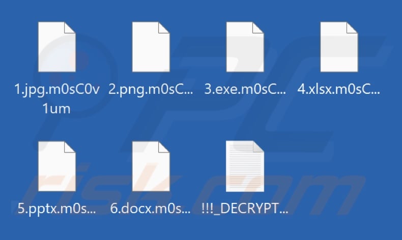 Files encrypted by Moscovium ransomware (.m0sC0v1um extension)