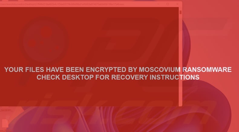 Moscovium ransomware full-screen message