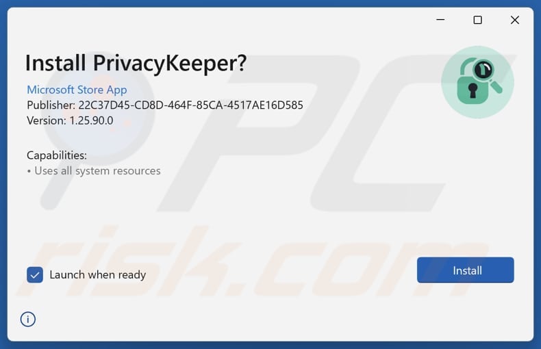 PrivacyKeeper potentially unwanted application installation setup