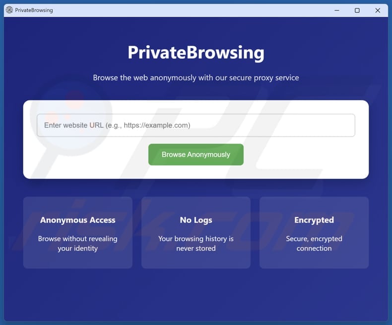 PrivateBrowsing unwanted application