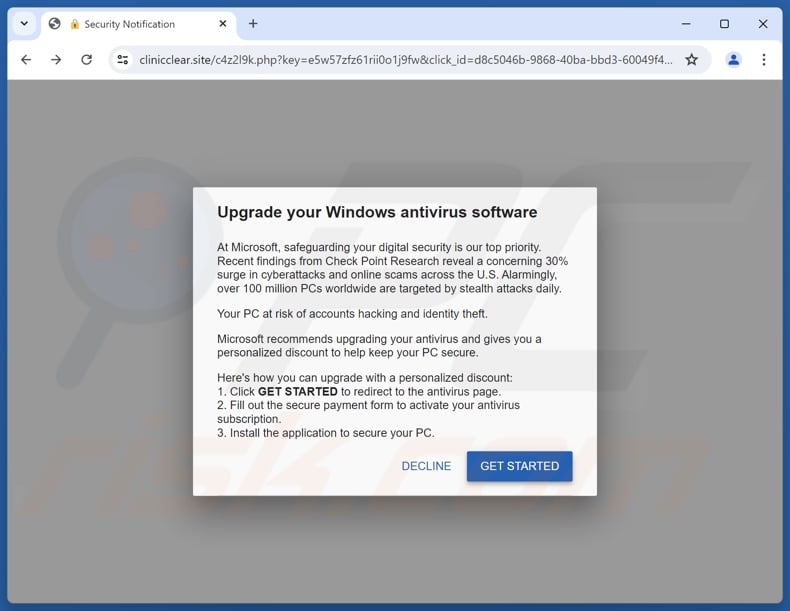 Upgrade Your Windows Antivirus Software scam