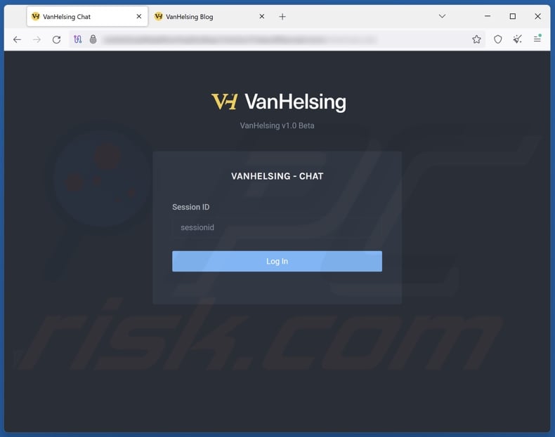 VanHelsing ransomware chat website