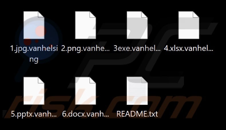 Files encrypted by VanHelsing ransomware (.vanhelsing extension)