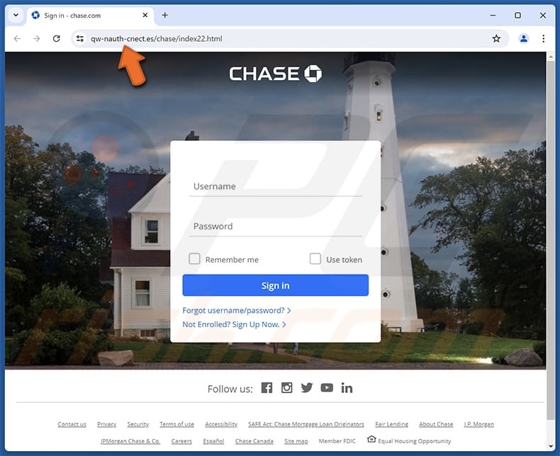 Your Chase Banking Has Been Disabled scam email promoted phishing site