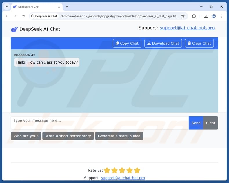 fake DeepSeek AI Chat extension