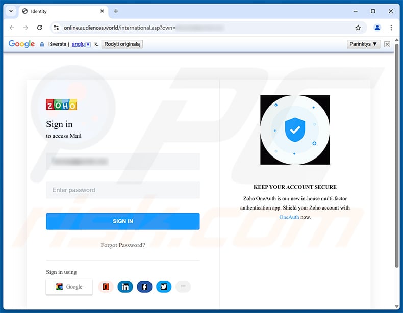 Phishing site promoted via Order Confirmation email scam (2025-04-17)