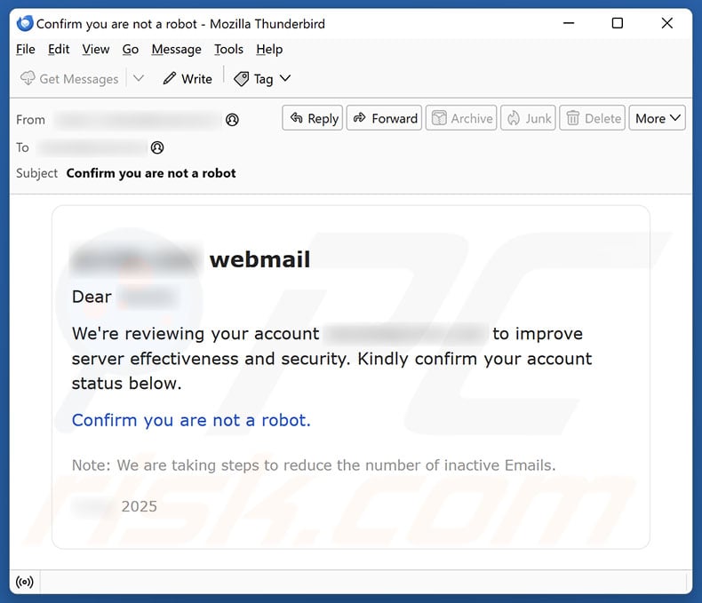 Reviewing Account To Improve Server Effectiveness And Security email spam campaign