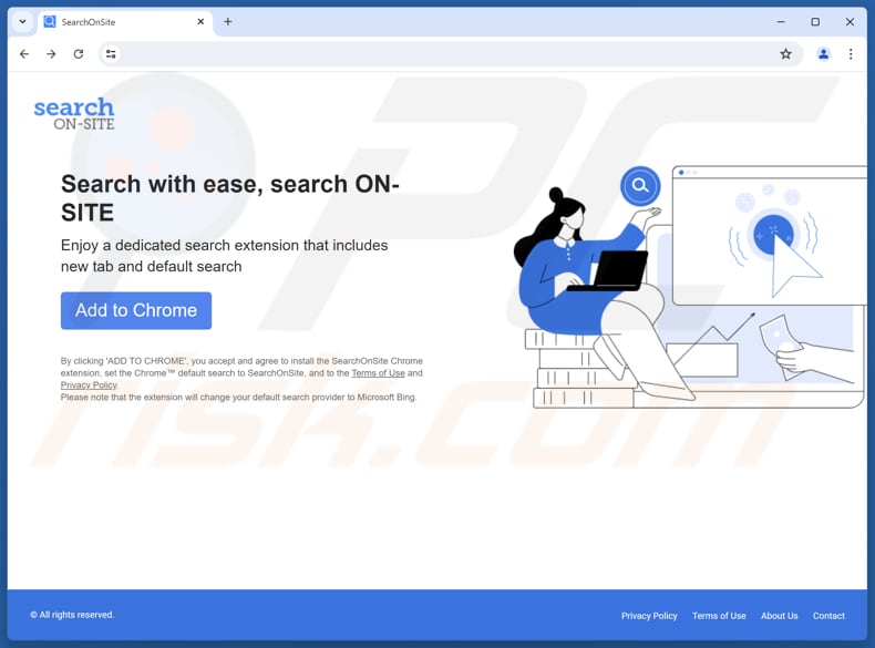 Website used to promote SearchOnSite browser hijacker
