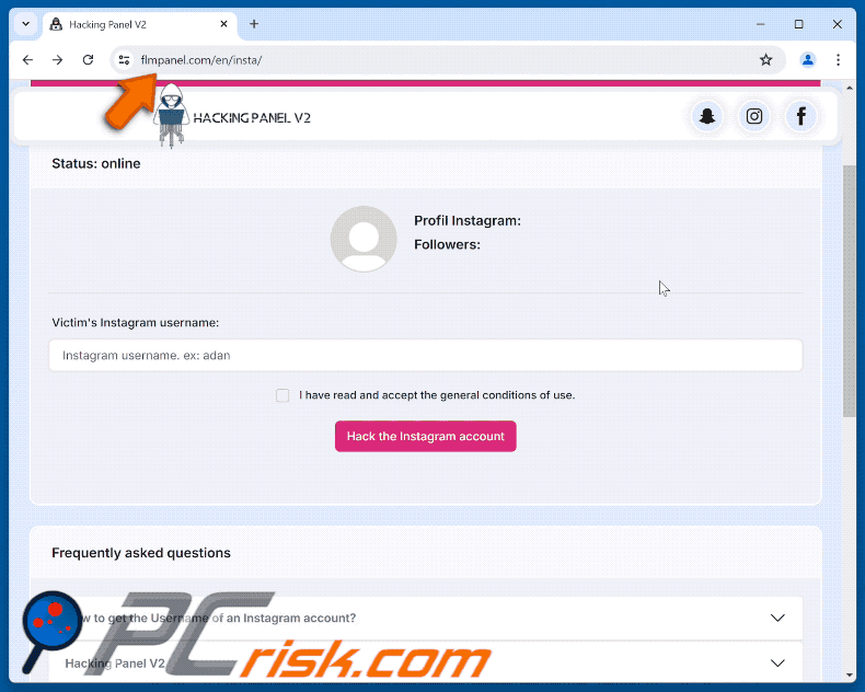 Appearance of Instagram Account Hack scam